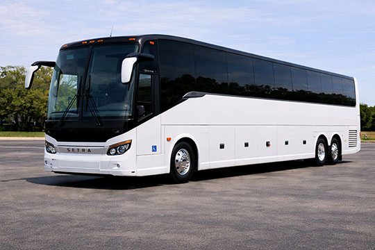 56-passenger charter bus available for charter in Tyler, TX